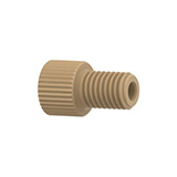 Flangeless Nut PEEK, Short, 1/4-28 Flat-Bottom, for 1/16" OD Natural - 10 Pack